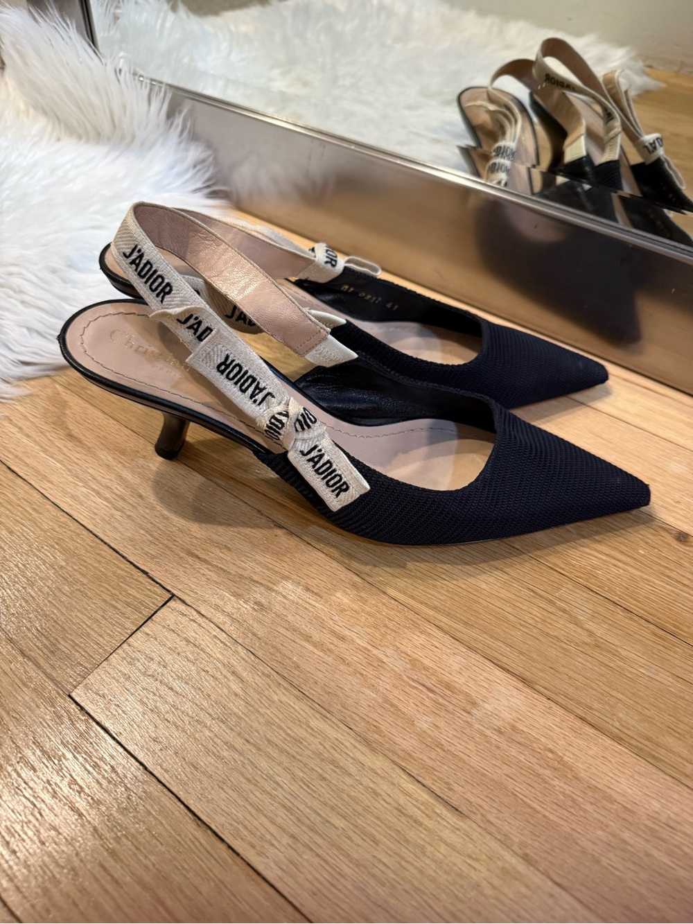 Dior J’Adior Black Pointed Slingback Kitten Heel - Picture 3 of 12